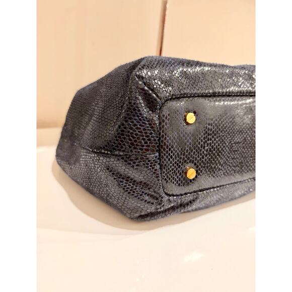 Tory Burch Snake Embossed Patent Leather Shoulder Hobo Handbag with Chain - Picture 9 of 13